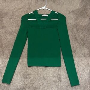 Elegant Green Long Sleeve Top